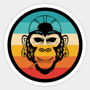 Monkey Music Retro Sticker